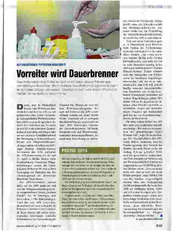 Vorschauseite 1: Vorreiter wird Dauerbrenner