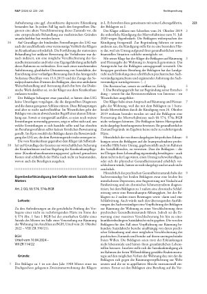 Vorschauseite 1: Eigenbedarfskündigung bei Gefahr eines Suizids des Mieters
