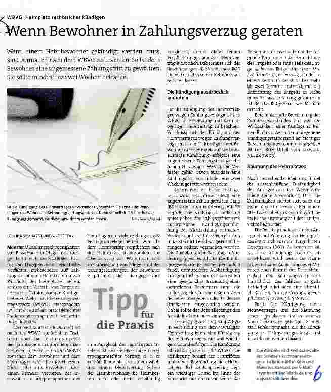 Vorschauseite 1: Wenn Bewohner in Zahlungsverzug geraten
