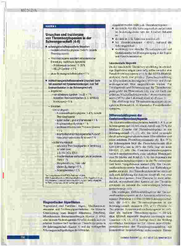 Vorschauseite 2: Differenzialdiagnose der Thrombozytopenie in der Schwangerschaft