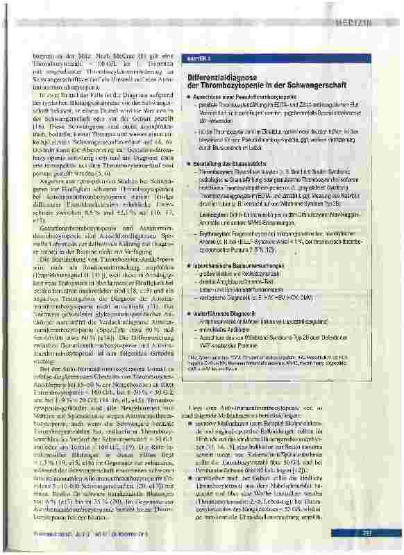 Vorschauseite 3: Differenzialdiagnose der Thrombozytopenie in der Schwangerschaft