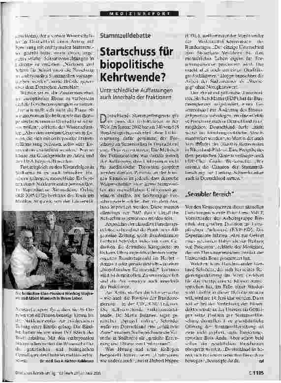 Vorschauseite 3: StammzellforschungSpektakuläre Entwicklungen mit vielen Fragezeichen