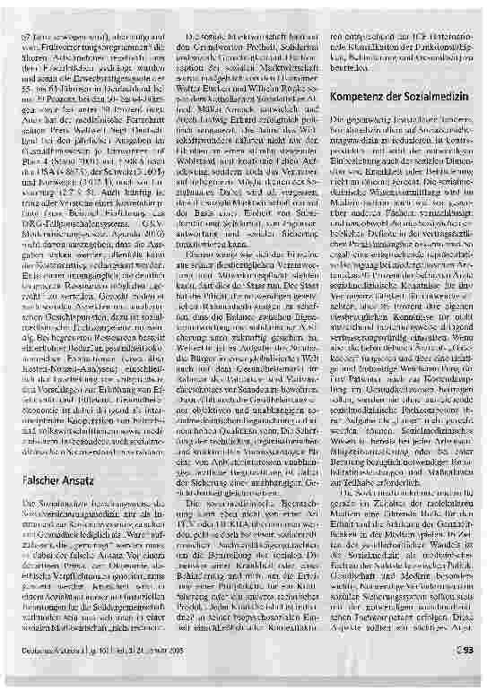 Vorschauseite 2: Ärztliche Gutachten unverzichtbarSozialmedizin auch künftig Basis für den ärztlichen Gutachter in der Sozialversicherung