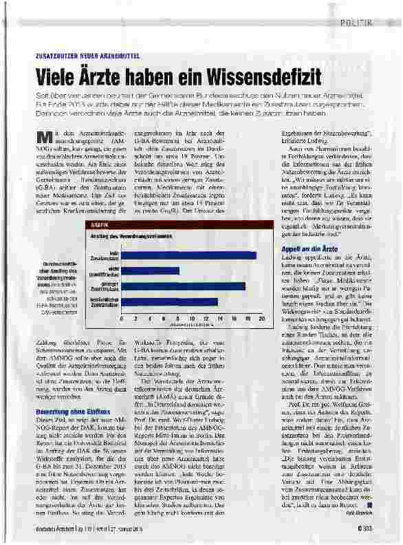 Vorschauseite 1: Viele Ärzte haben ein Wissensdefizit