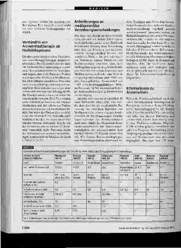Vorschauseite 2: Arzneitherapie(un)sicherheitNotwendige Schritte zur Verbesserungder Patientensicherheit bei medikamentöser Therapie