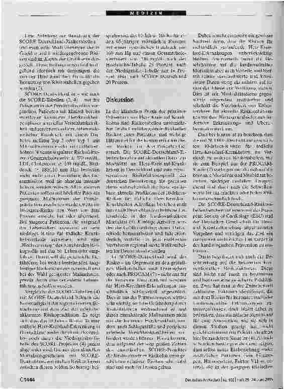 Vorschauseite 4: Risikoabschätzung tödlicher Herz-Kreislauf ErkrankungenDie neuen SCORE-Deutschiand-Tabellen für die Primärprävention