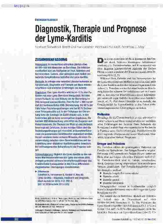 Vorschauseite 1: Diagnostik, Therapie und Prognose der Lyme-Karditis