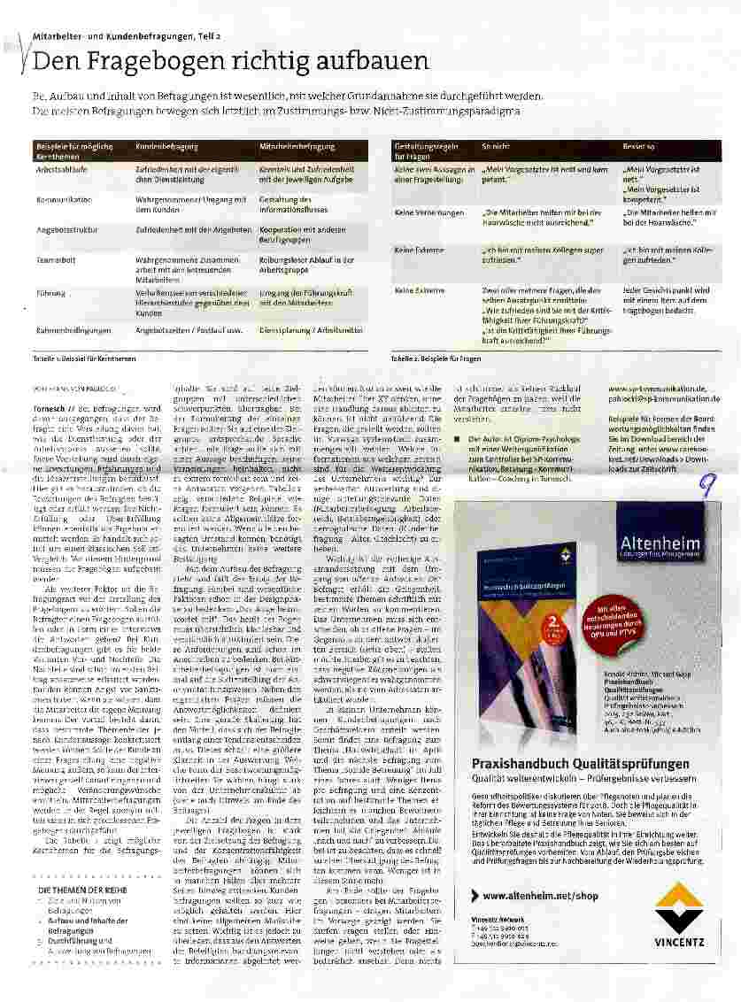 Vorschauseite 1: Mitarbeiterund Kundenbefragungen, Teil 2 Den Fragebogen richtig aufbauen
