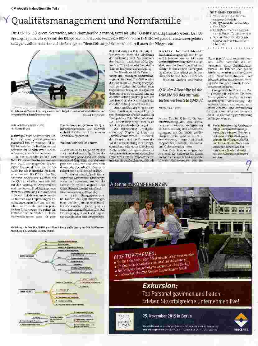 Vorschauseite 1: OM-Modelle in der Altenhilfe, Teil 2 Qualitätsmanagement und Normfamilie