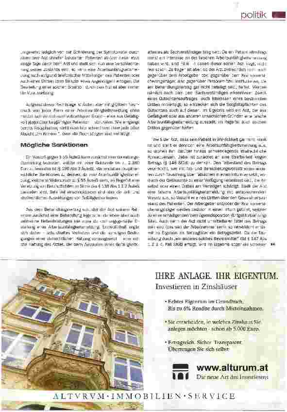 Vorschauseite 2: Krankschreiben aus Gefälligkeit?