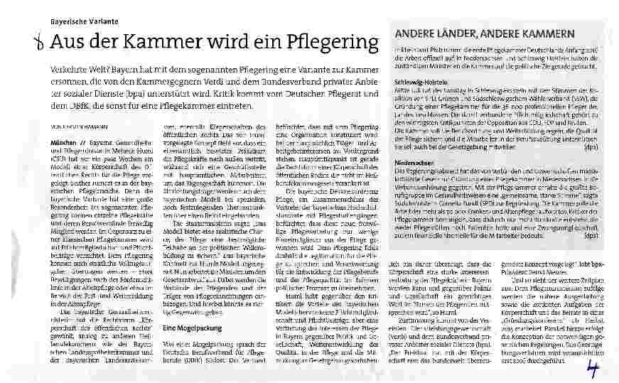 Vorschauseite 1: Aus der Kammer wird ein Pflegering