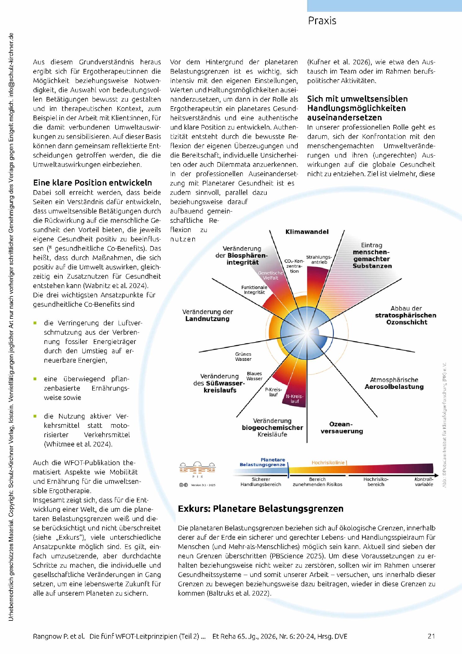 Vorschauseite 2: Planetare Gesundheit verstehen. Die fünf WFOT-Leitprinzipien (Teil 2)