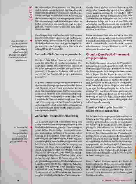 Vorschauseite 2: Die Versorgung auch in Zukunft sichern. Drei Gründe für die Vollakademisierung in der Physiotherapie.