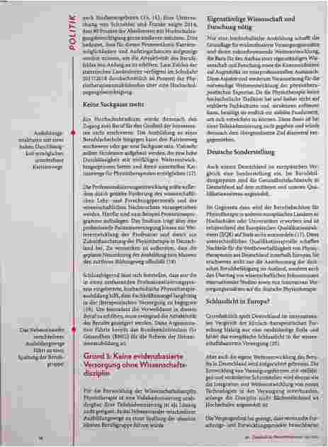 Vorschauseite 4: Die Versorgung auch in Zukunft sichern. Drei Gründe für die Vollakademisierung in der Physiotherapie.