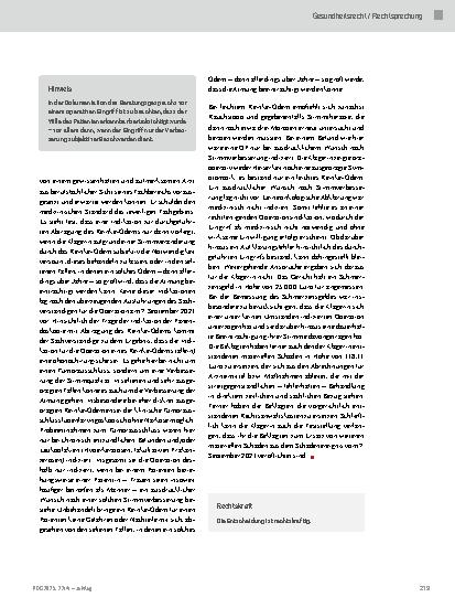 Vorschauseite 3: Schadensersatz nach einer Stimmbandoperation ohne medizinische Indikation