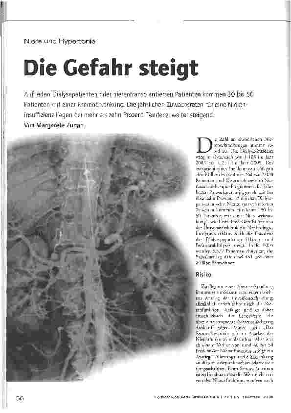 Vorschauseite 1: Niere und Hypertonie - Die Gefahr steigt