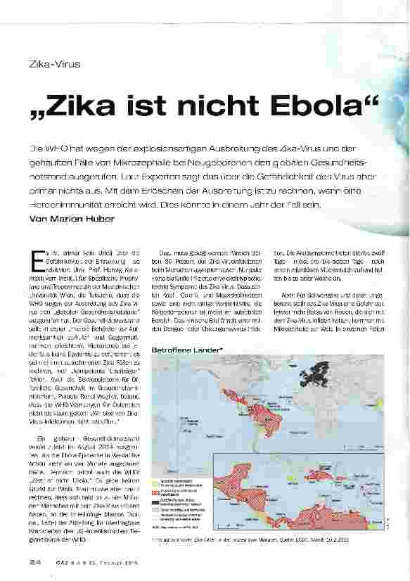 Vorschauseite 1: Zika ist nicht Ebola