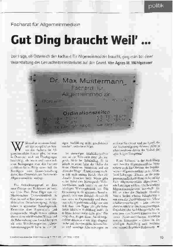 Vorschauseite 1: Gut Ding braucht Weil...