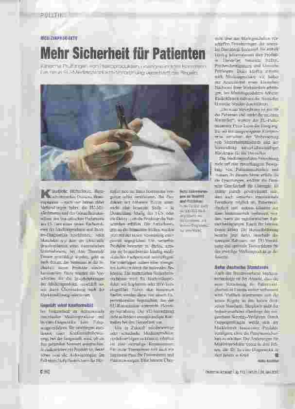 Vorschauseite 1: Mehr Sicherheit für Patienten