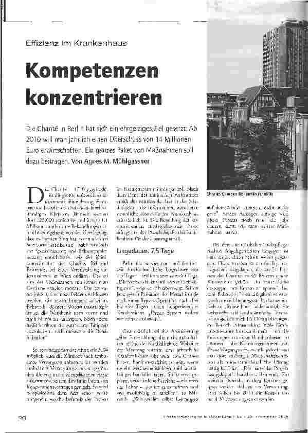 Vorschauseite 1: Effizienz im Krankenhaus - Kompetenzen konzentrieren