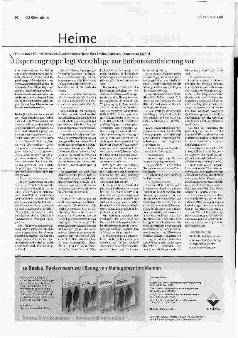 Vorschauseite 1: Expertengruppe legt Vorschläge zur Entbürokratisierung vor