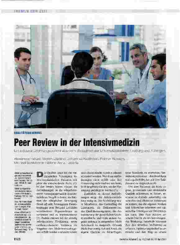 Vorschauseite 1: Peer Review in der Intensivmedizin
