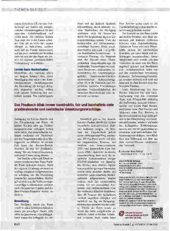 Vorschauseite 4: Peer Review in der Intensivmedizin