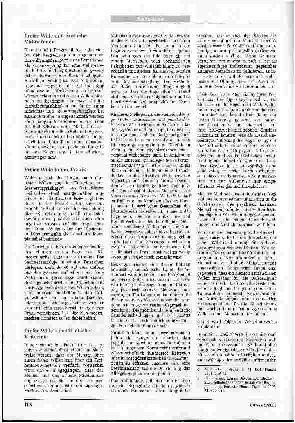 Vorschauseite 2: Wann ist der Wille frei? - Die Laienbeurteilung als Hilfestellung für die rechtliche und medizinische Urteüfindung zu § 1896 Abs. la BGB