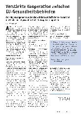 Vorschauseite 1: Verstärkte Kooperation zwischen EU-Gesundheitsbehörden