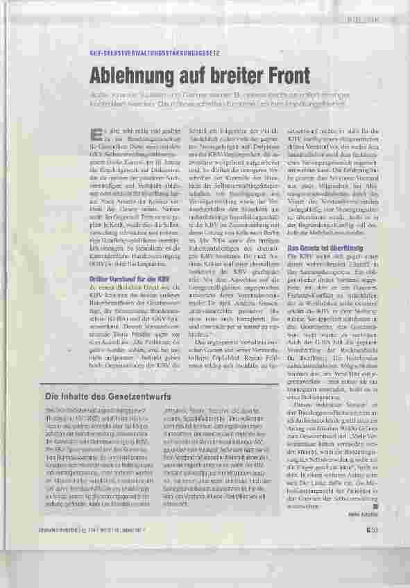Vorschauseite 1: Ablehnung auf breiter Front