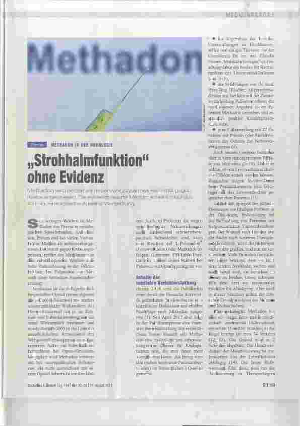 Vorschauseite 1: „Strohhalmfunktion“ ohne Evidenz