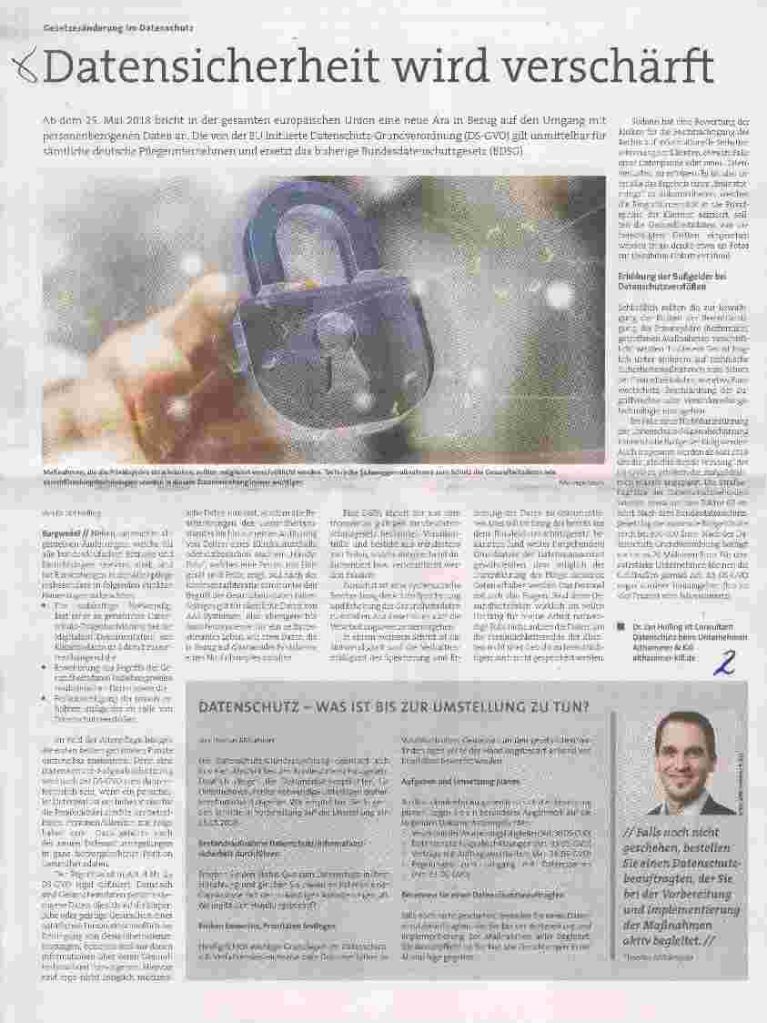 Vorschauseite 1: Datensicherheit wird verschärft