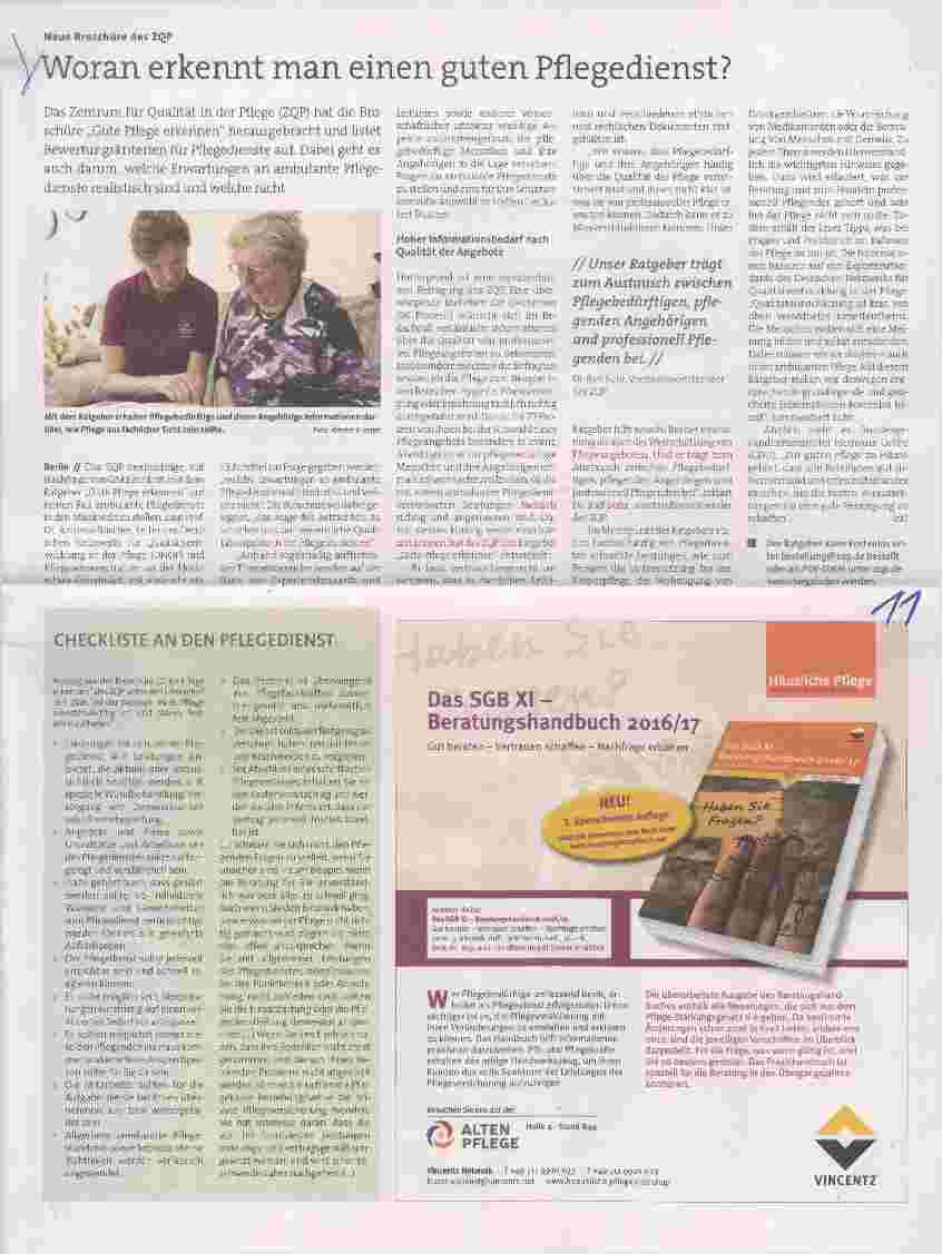 Vorschauseite 1: Woran erkennt man einen guten Pflegedienst?