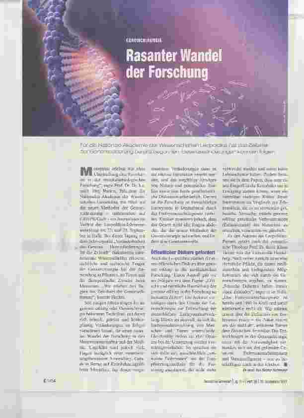 Vorschauseite 1: Rasanter Wandel der Forschung