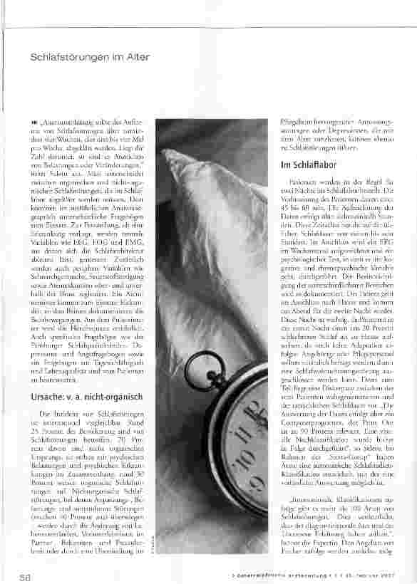 Vorschauseite 2: Schlafstörungen im Alter - Mythen und Wahrheit