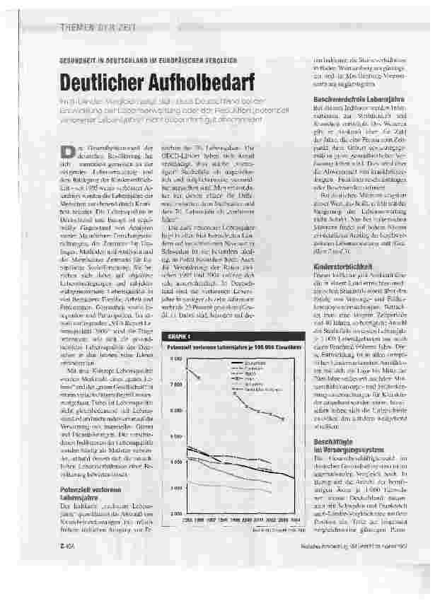 Vorschauseite 1: Deutlicher Aufholbedarf