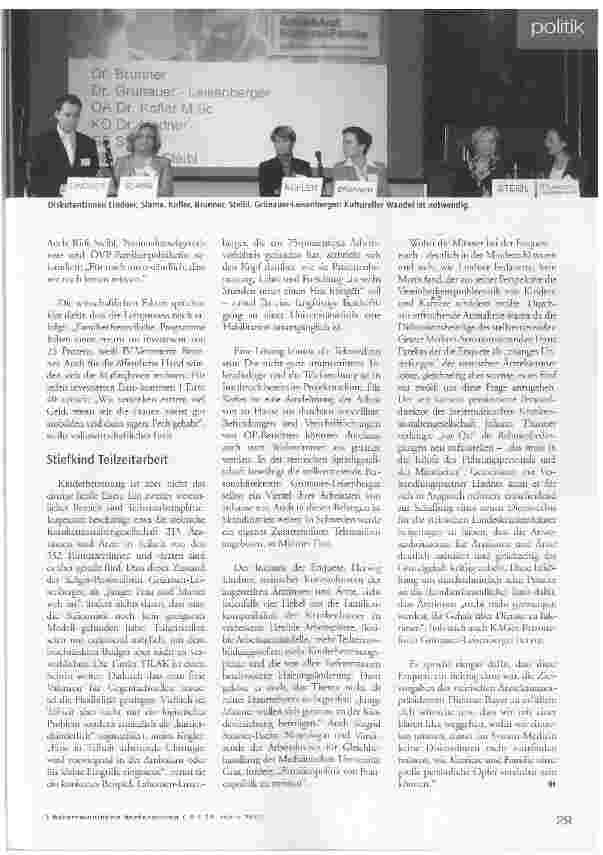 Vorschauseite 2: Enquete Ärztin/Arzt - Karriere/Familie - Wege aus der Steinzeit