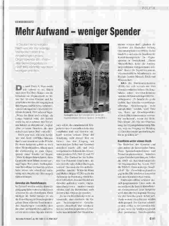 Vorschauseite 1: Mehr Aufwand - weniger Spender