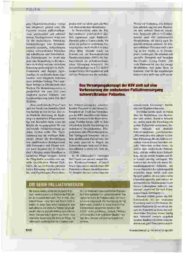Vorschauseite 3: PALLIATIVMEDIZIN - Junge Disziplin mit großem Potenzial