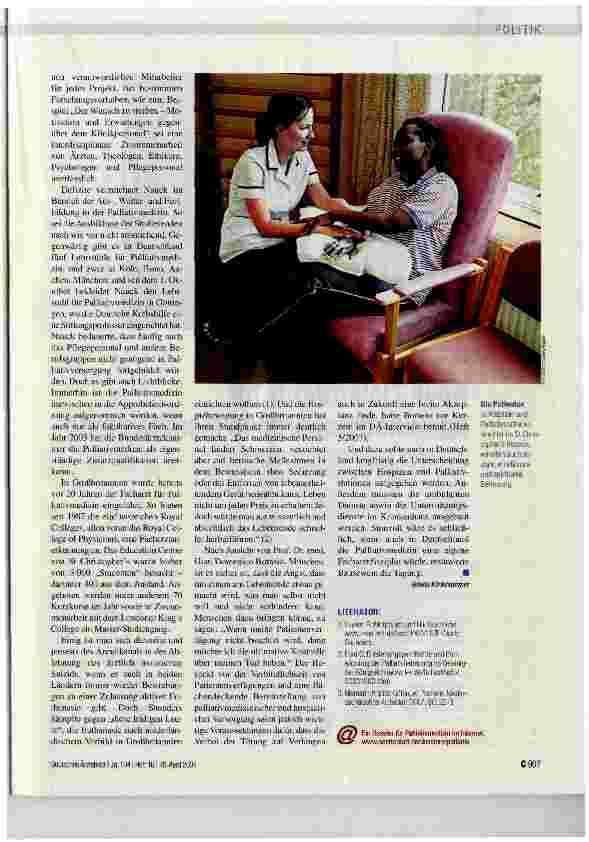 Vorschauseite 4: PALLIATIVMEDIZIN - Junge Disziplin mit großem Potenzial
