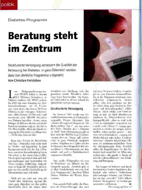 Vorschauseite 1: Beratung steht im Zentrum