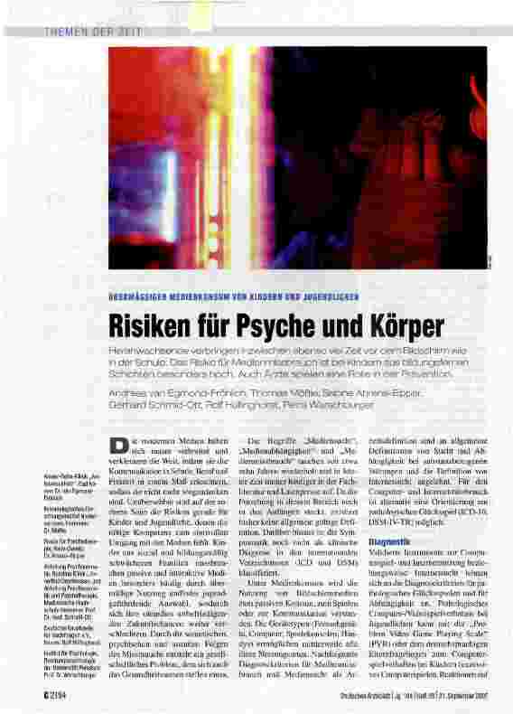 Vorschauseite 1: Risiken für Psyche und Körper