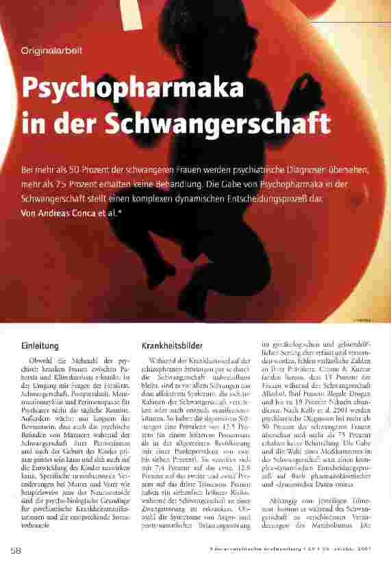 Vorschauseite 1: Psychopharmaka in der Schwangerschaft