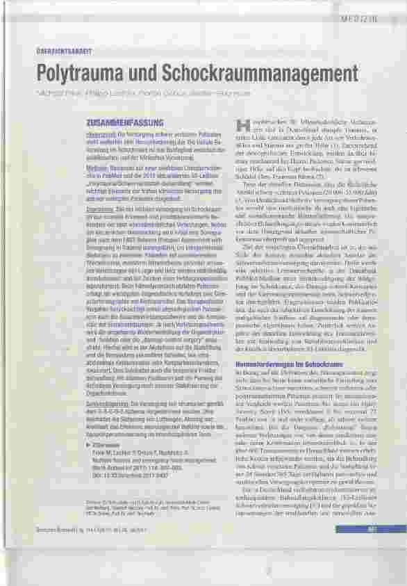 Vorschauseite 1: Polytrauma und Schockraummanagement