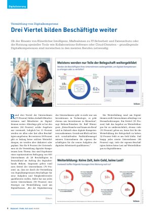 Vorschauseite 1: Vermittlung von Digitalkompetenz Drei Viertel bilden Beschäftigte weiter