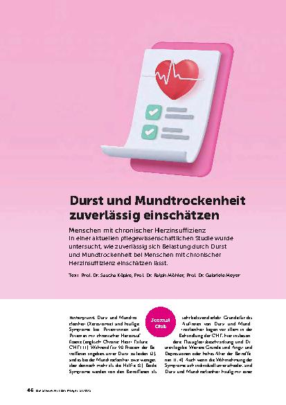 Vorschauseite 1: Durst und Mundtrockenheit zuverlässig einschätzen