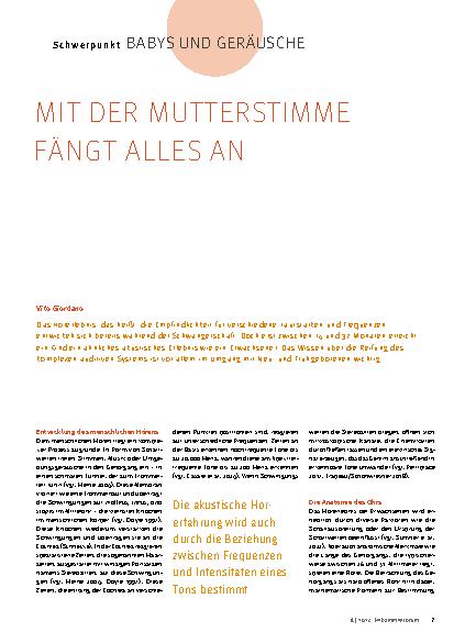Vorschauseite 1: Mit der Mutterstimme fängt alles an.