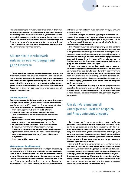 Vorschauseite 2: Pflege und Beruf verbinden