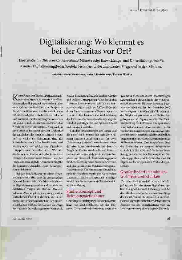 Vorschauseite 1: Digitalisierung: Wo klemmt es bei der Caritas vor Ort?
