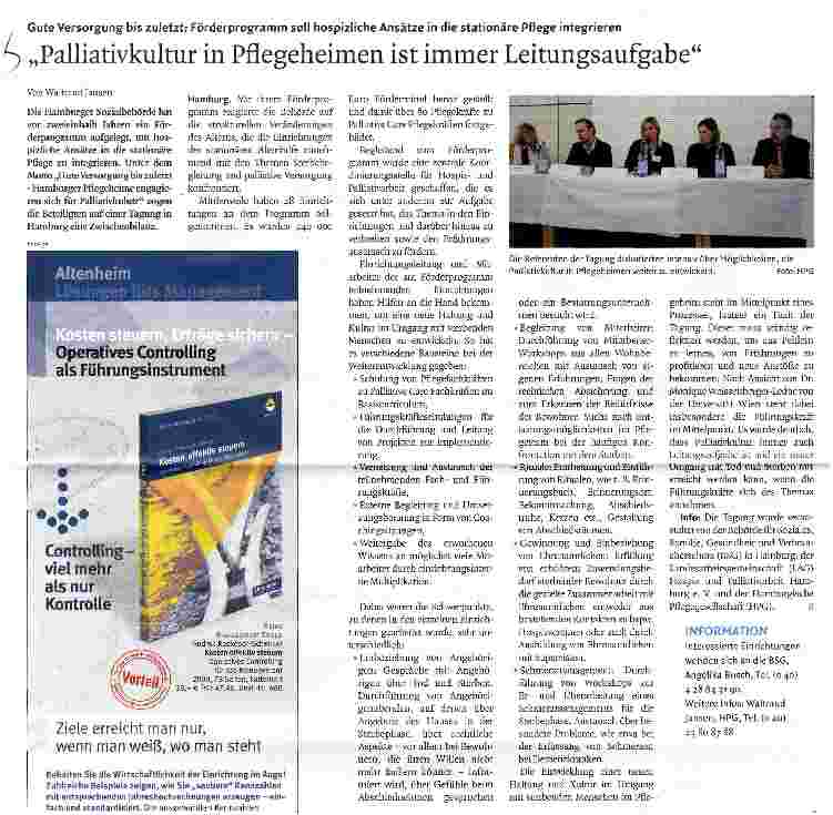 Vorschauseite 1: Palliativkultur in Pflegeheimen ist immer Leitungsaufgabe